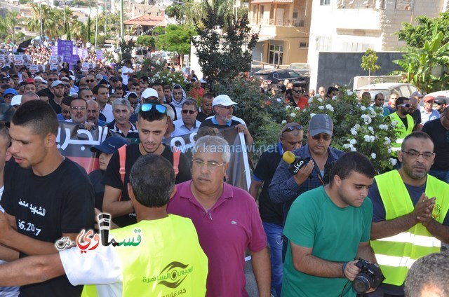  فيديو: الالاف في مظاهرة الشهيد محمد والرئيس عادل بدير  على الشرطة الاختيار محاربة كفرقاسم او عائلات الاجرام 